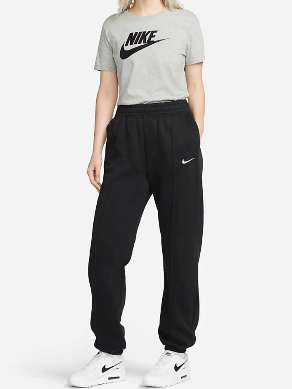 Nike Sportswear Essentials Women's Logo T-Shirt DX7906-063 Size L Grey - Picture 7 of 7